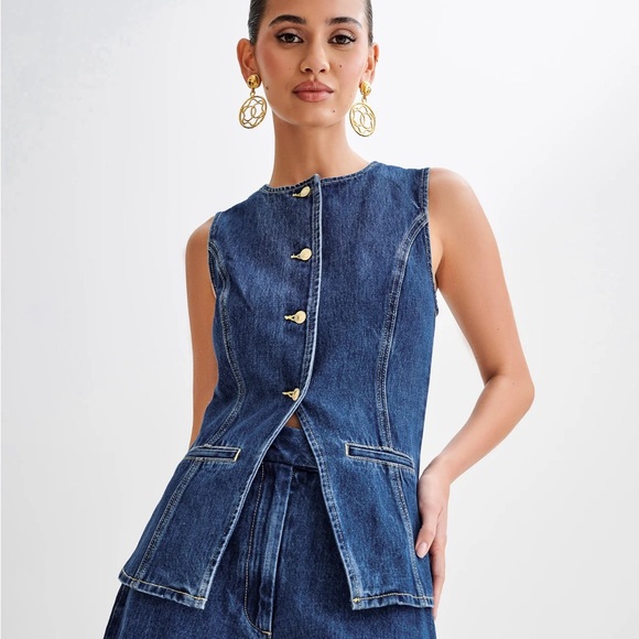 Meshki Abel Denim Button Up - Medium (BRAND NEW) - Picture 6 of 6